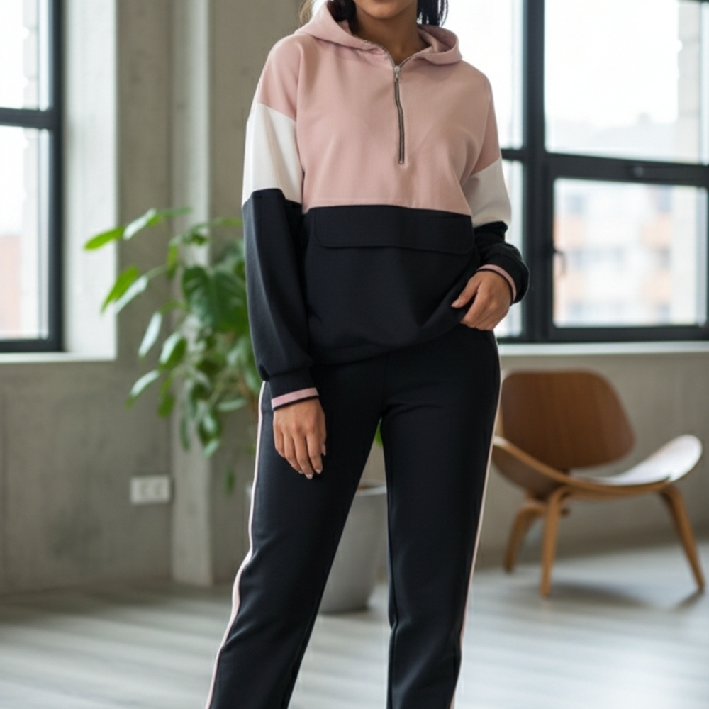Zara Pink and Black Jogger Set